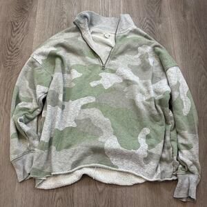 Aerie camo quarter zip sweatshirt